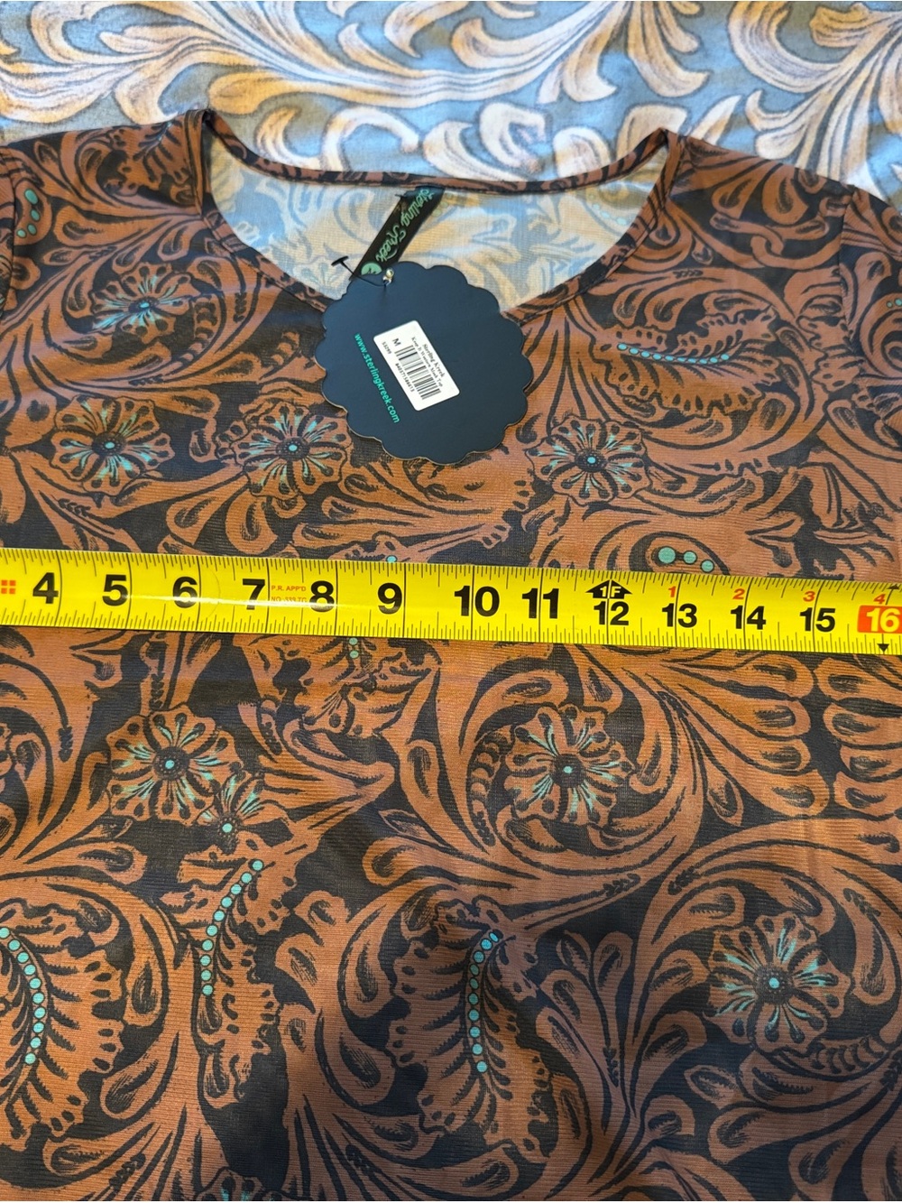 Sterling Kreek Keep it western mesh short sleeve top - Picture 3 of 4